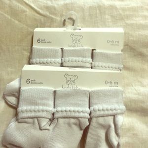 NWT white baby socks, 2 packs, 12 pairs total